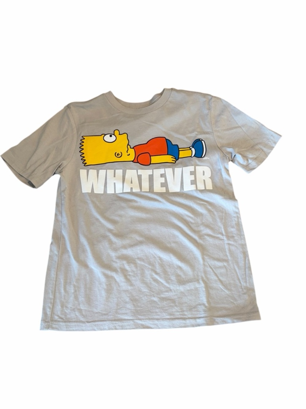 The Simpsons Bart Simpson “Whatever” Graphic Tee Gray Youth Size S (6/7)